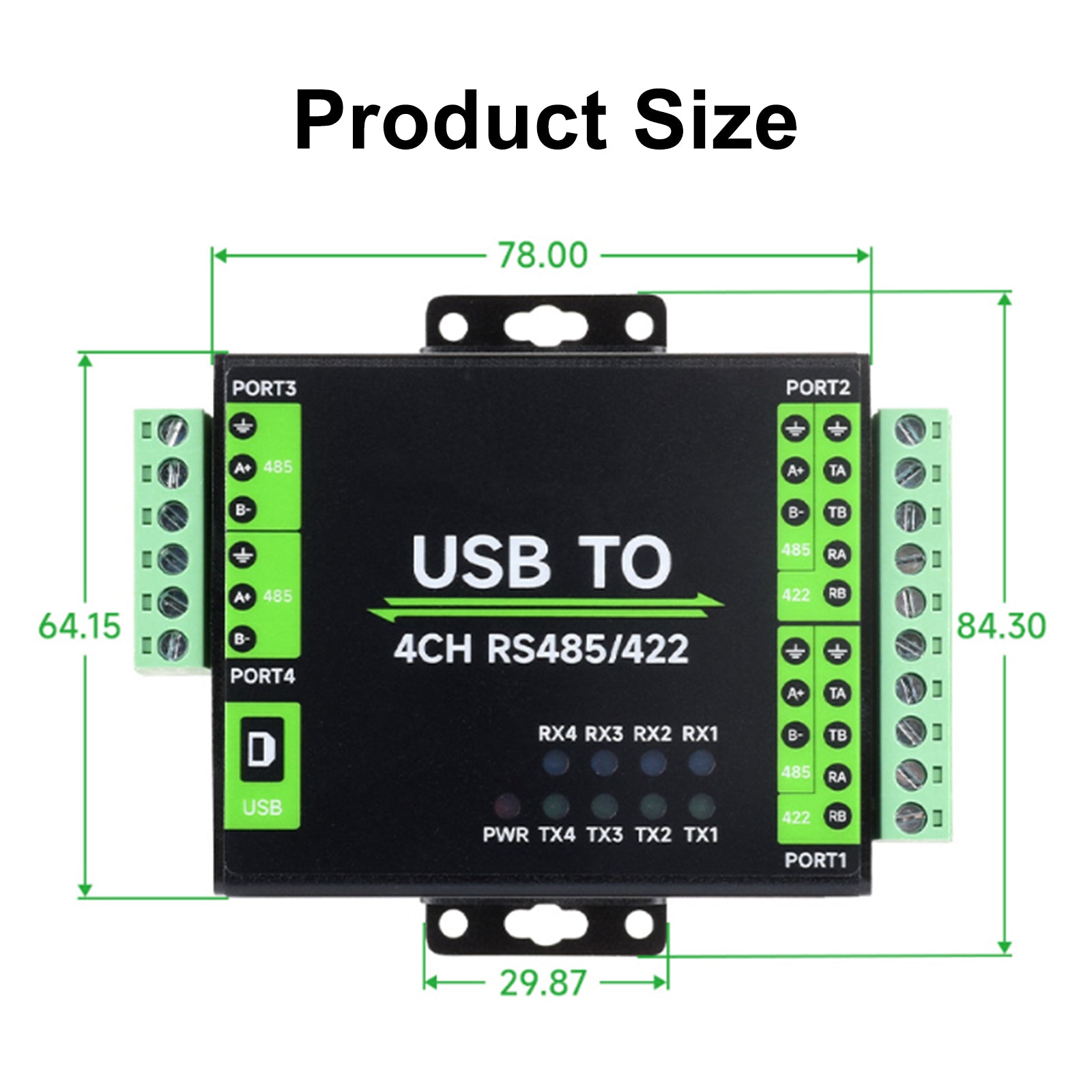 USB to RS422 RS485 Industrial Isolated Converter Adapter Module