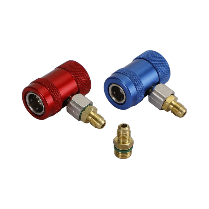 A/C R134A Adaptador de acoplador rápido Conector de colector 1/4" Sae Hvac Lado alto y bajo