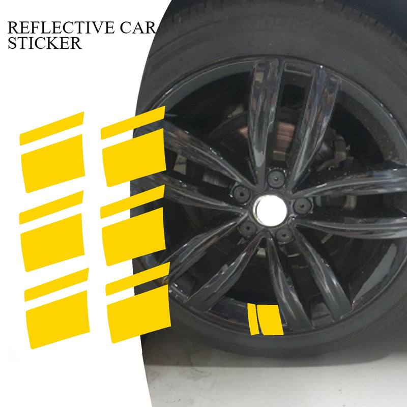 6pcs Reflective Car Wheel Rim Vinyl Decal Sticker For 18"-21" Universal Generic