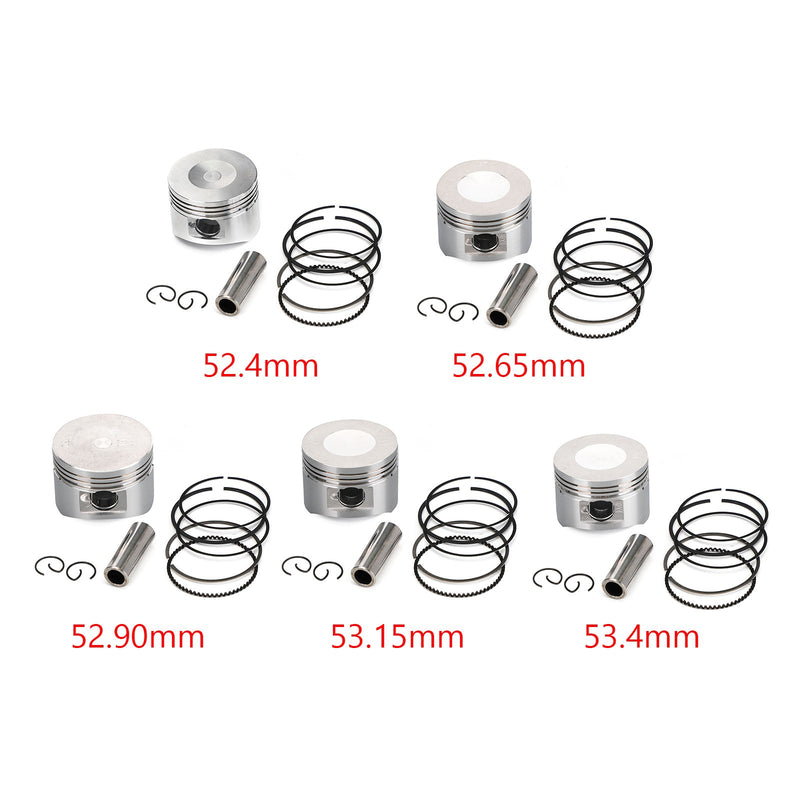 Piston Pin Ring Set STD / +0.25 / +0.50 / +0.75 / +1.00 Bore Size Fit for Yamaha YW XC 125 BWS Zuma Cygnus 14-20 Generic