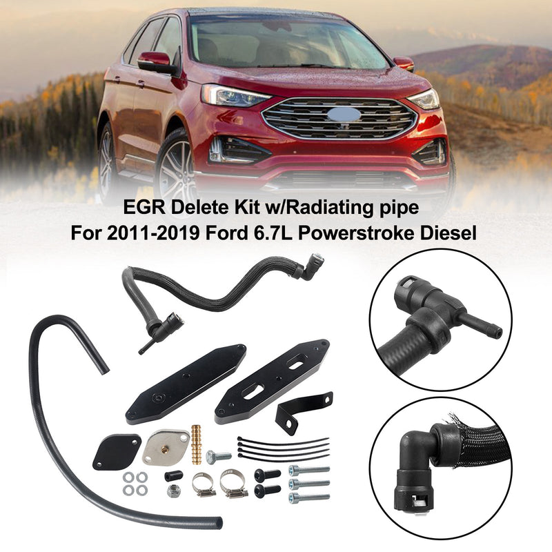 Kit de eliminación de EGR con tubo radiante para Ford 2011-2019 6.7L Powerstroke Diesel Genérico