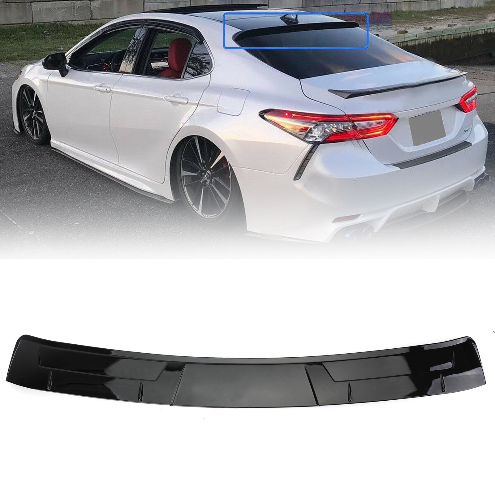 Glossy Black Rear Window Roof Spoiler Fit Toyota Camry LE SE XSE XLE 2018-2024 Generic