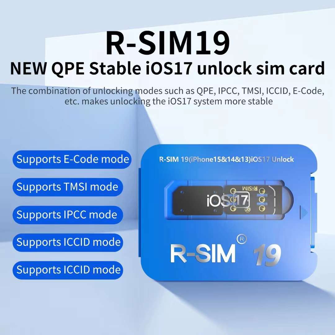 R-SIM19 بطاقة SIM جديدة QPE مستقرة مفتوحة لهاتف iPhone 15 Plus 14 13 Pro Max 12 IOS17