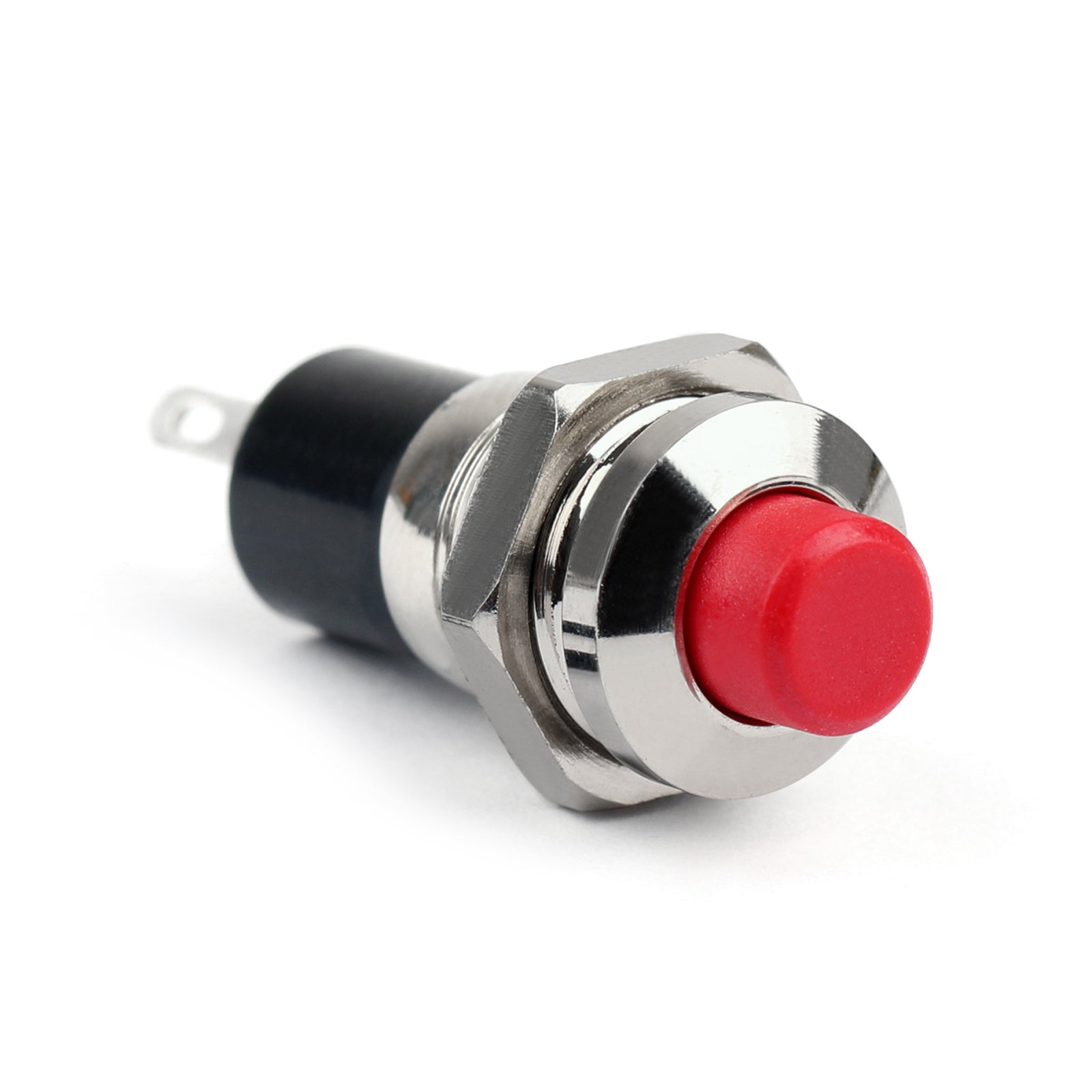 4 Uds nuevo Mini botón pulsador SPST momentáneo N/O interruptor de encendido 10mm rojo para coche