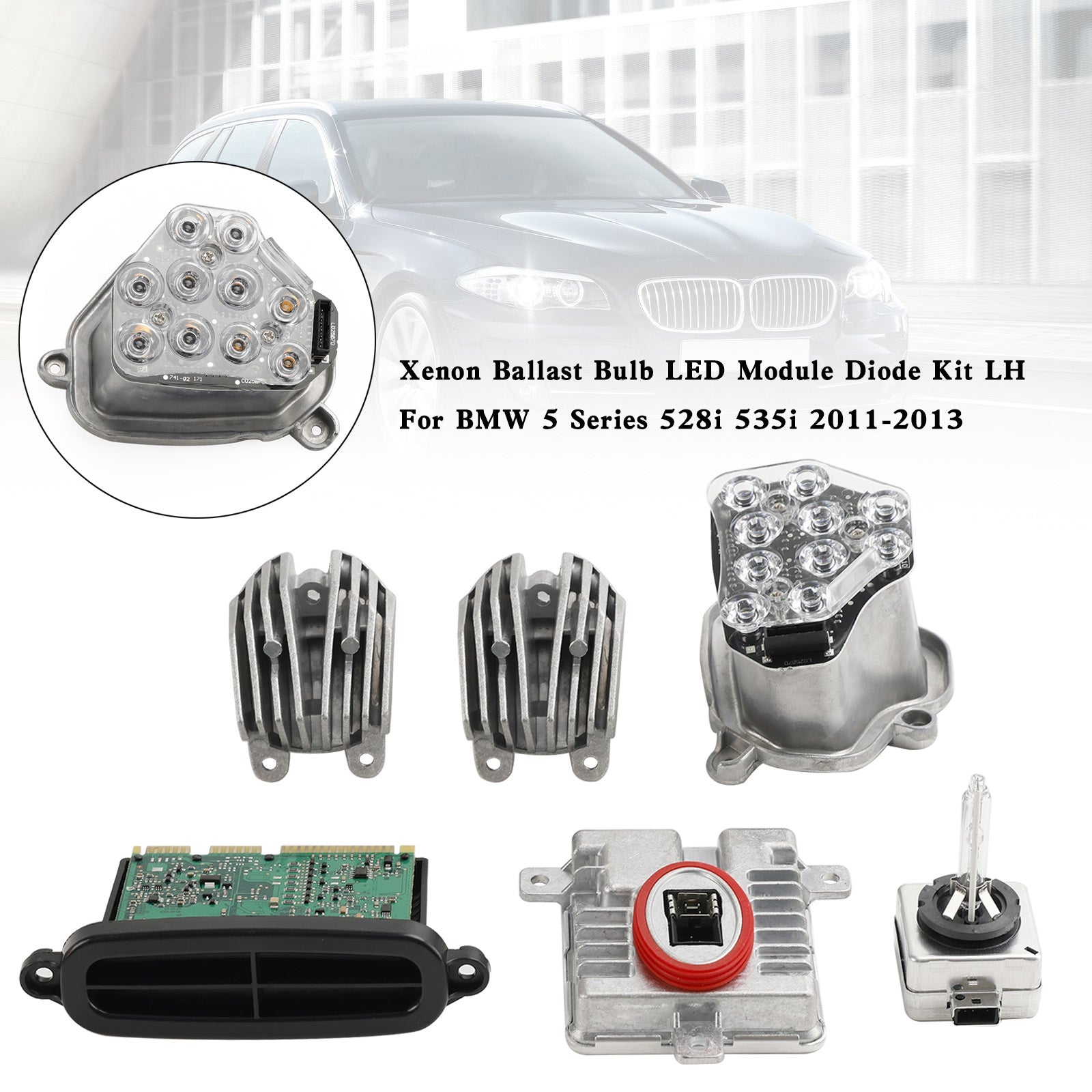 2011-2013 BMW 528i / 535i xDrive / 550i xDrive لمبة صابورة زينون LED وحدة ديود كيت LH