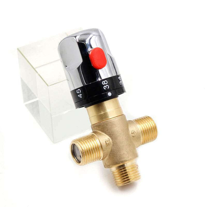 Válvula mezcladora termostática de latón, válvula mezcladora de temperatura para grifo de baño