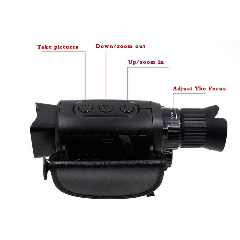 Dispositivo de visión nocturna infrarroja HD Cámara monocular Telescopio con zoom digital 5x