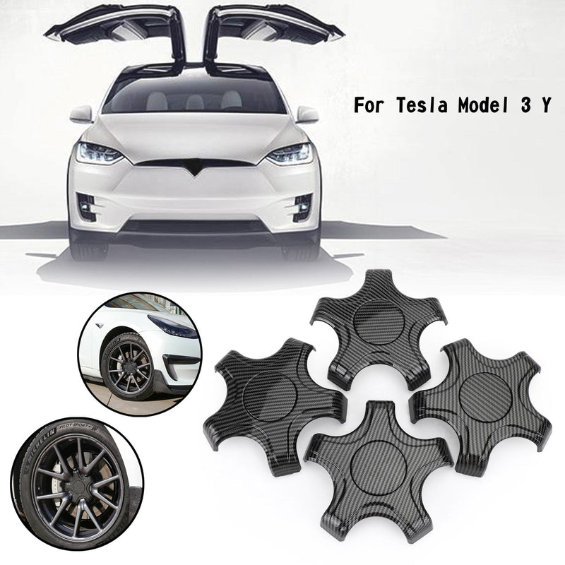 4 Uds tapacubos de centro de rueda tapa de borde central ajuste Tesla modelo 3 modelo Y genérico