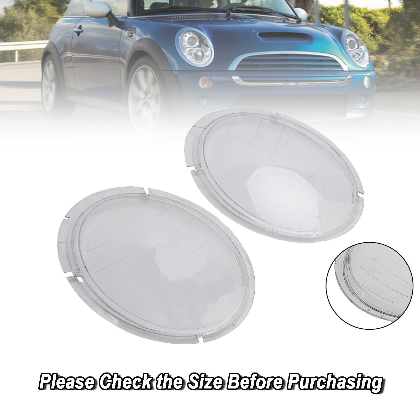 Left +Right Headlight Lens Plastic Cover Shell 63126911701 02 For Mini Cooper