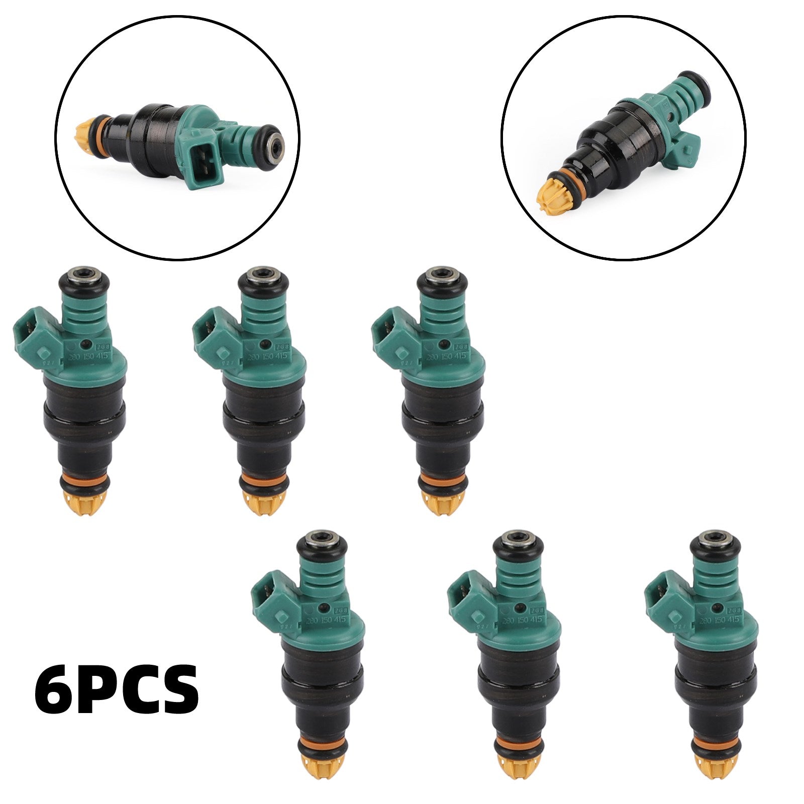 6 pcs Fuel Injectors Fit BMW 2.5 3.0 323i 325i 525i M3 0280150415 Generic