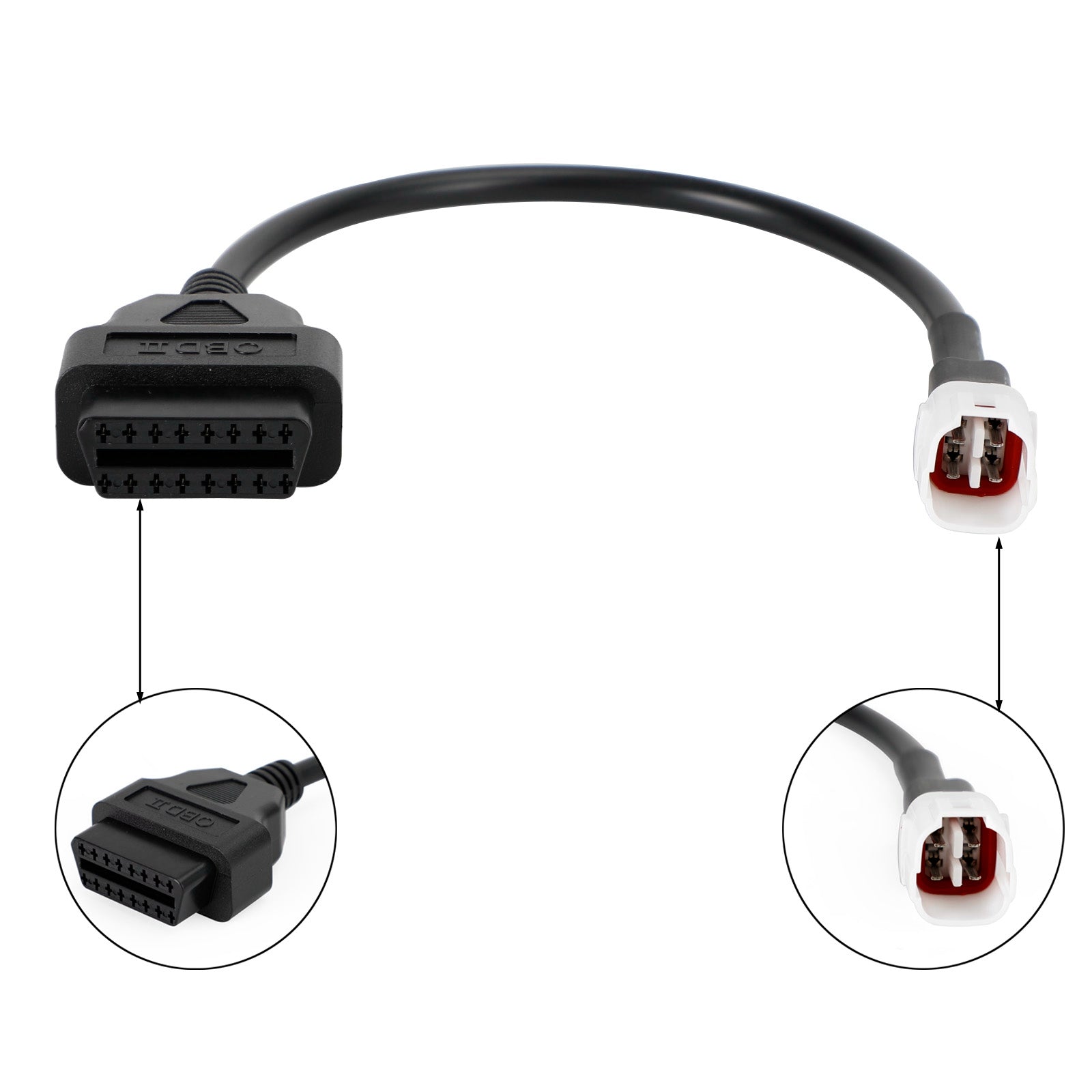 Yamaha R1 R6 MT09 4 Pin to OBD2 Cable Diagnostic Adapter Connector