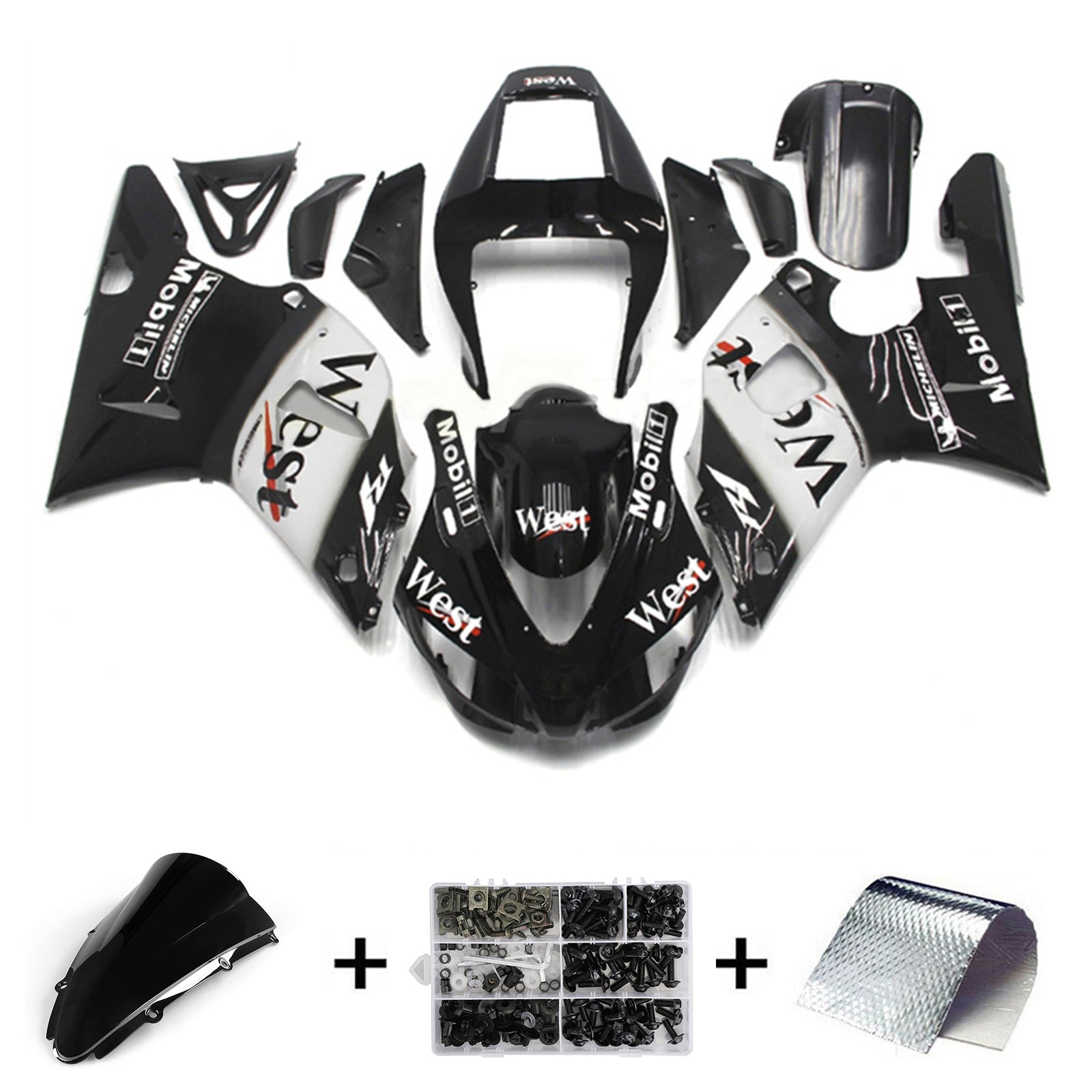 Yamaha YZF 1000 R1 2000-2001 Fairing Kit هيكل السيارة بلاستيك ABS