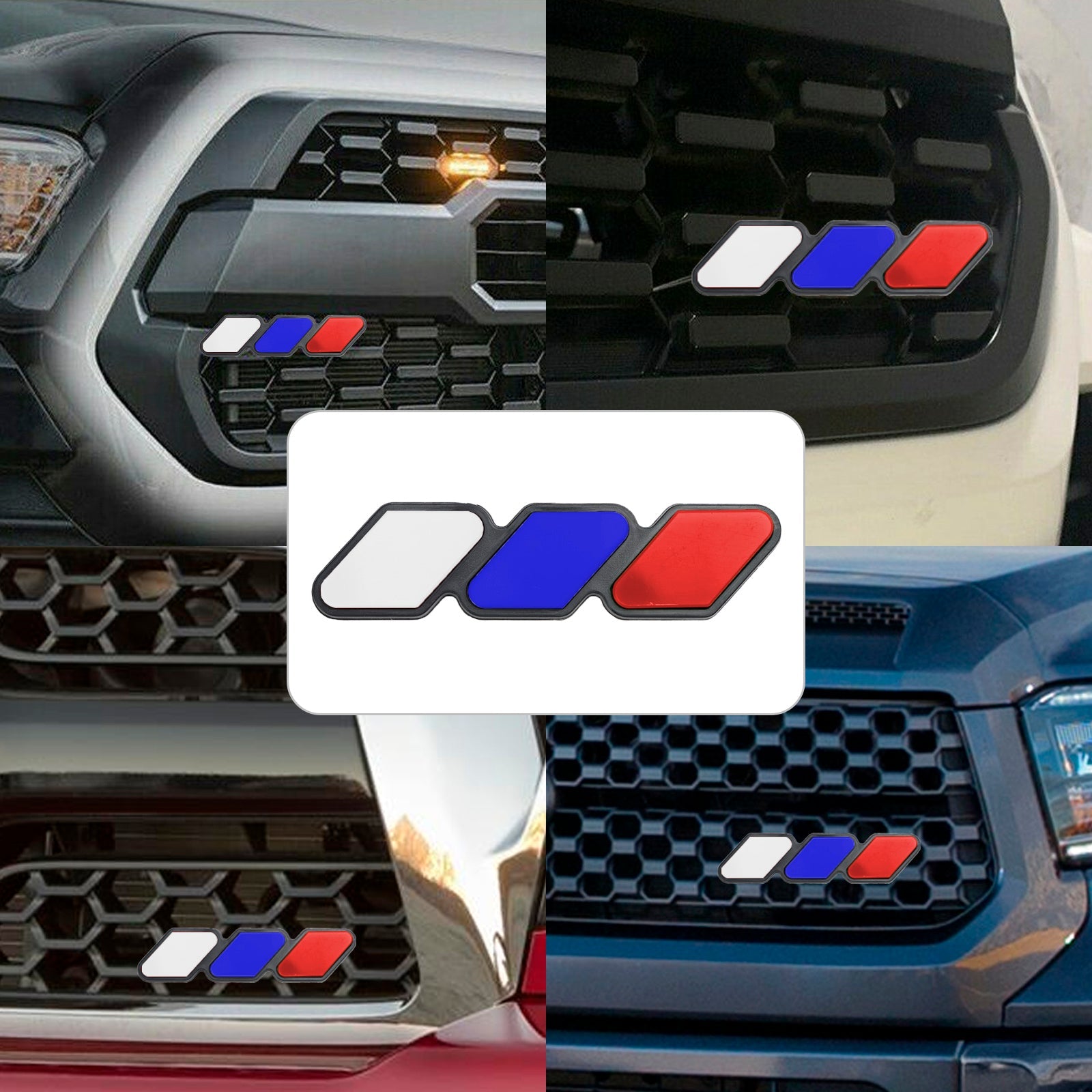 Emblema de rejilla tricolor, accesorios para coche, para Toyota Tacoma TRD Tundra RAV4