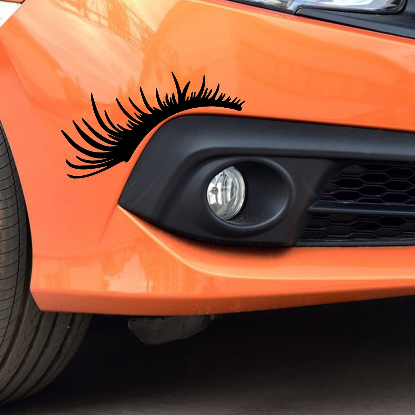 Car Headlight Eyelash Sticker Eyebrow Decal for Porsche Volkswagen Beetle Black Generic