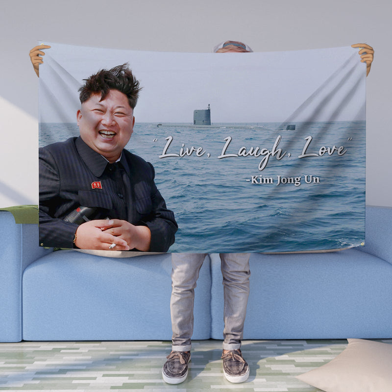 Kim Jong Un Live Laugh Love Banner Flag 3x5FT Garden Flag