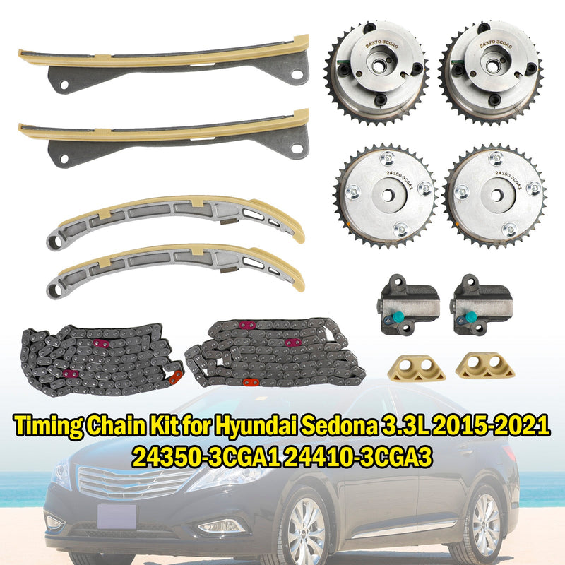 Hyundai Santa Fe 3.3L 2013-2019 Kia Cadenza Sorento Timing Chain Kit 24350-3CGA1 24410-3CGA3 24321-3L100