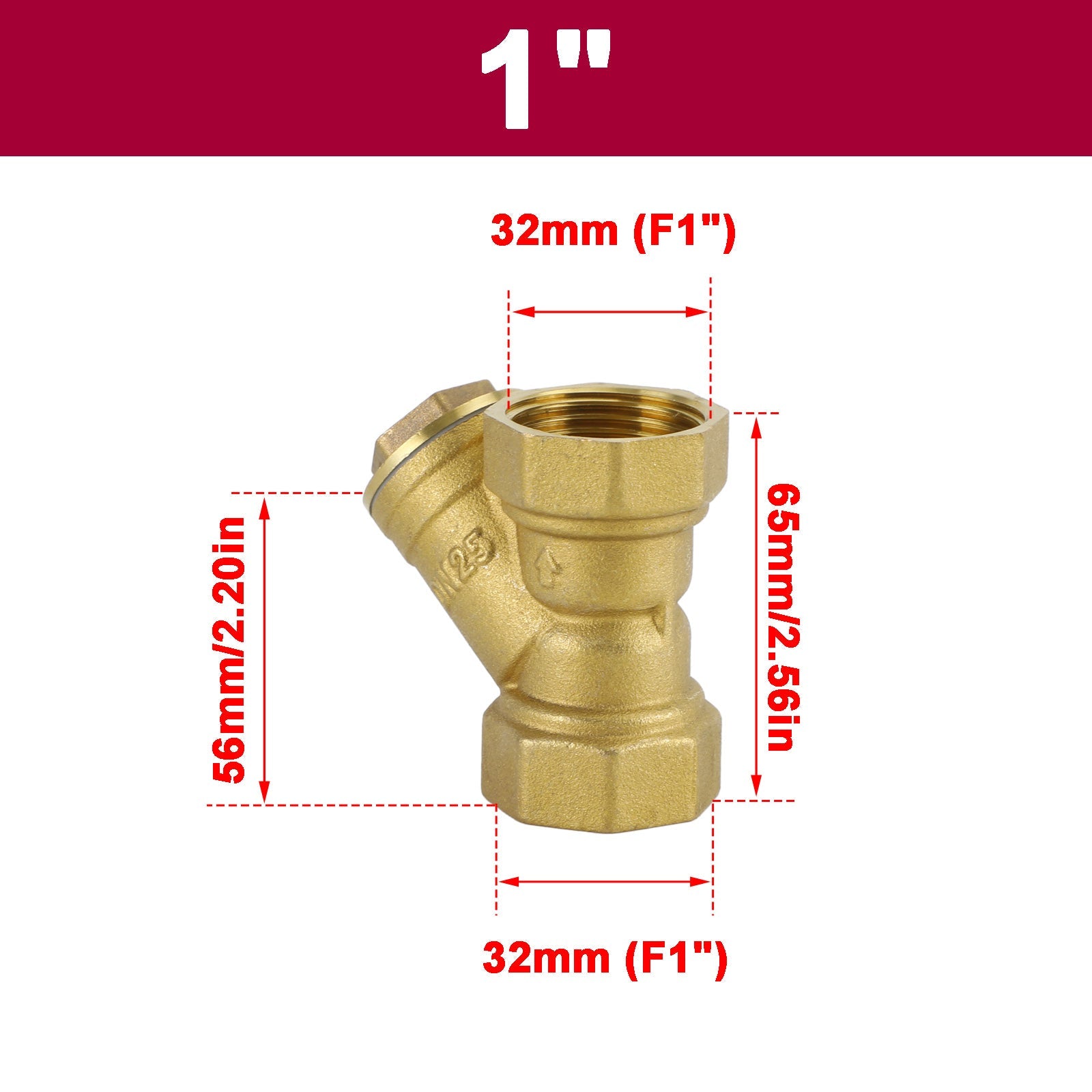 1/2"-1" NPT Thread Y Shaped Brass Strainer Filter Valve Connector For Water Oil