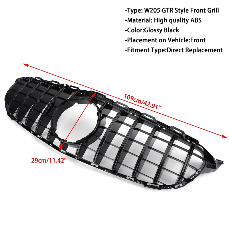 W205 C250 C300 C43 GTR 2015-2018 Mercedes parrilla de parachoques delantero parrilla de repuesto genérico