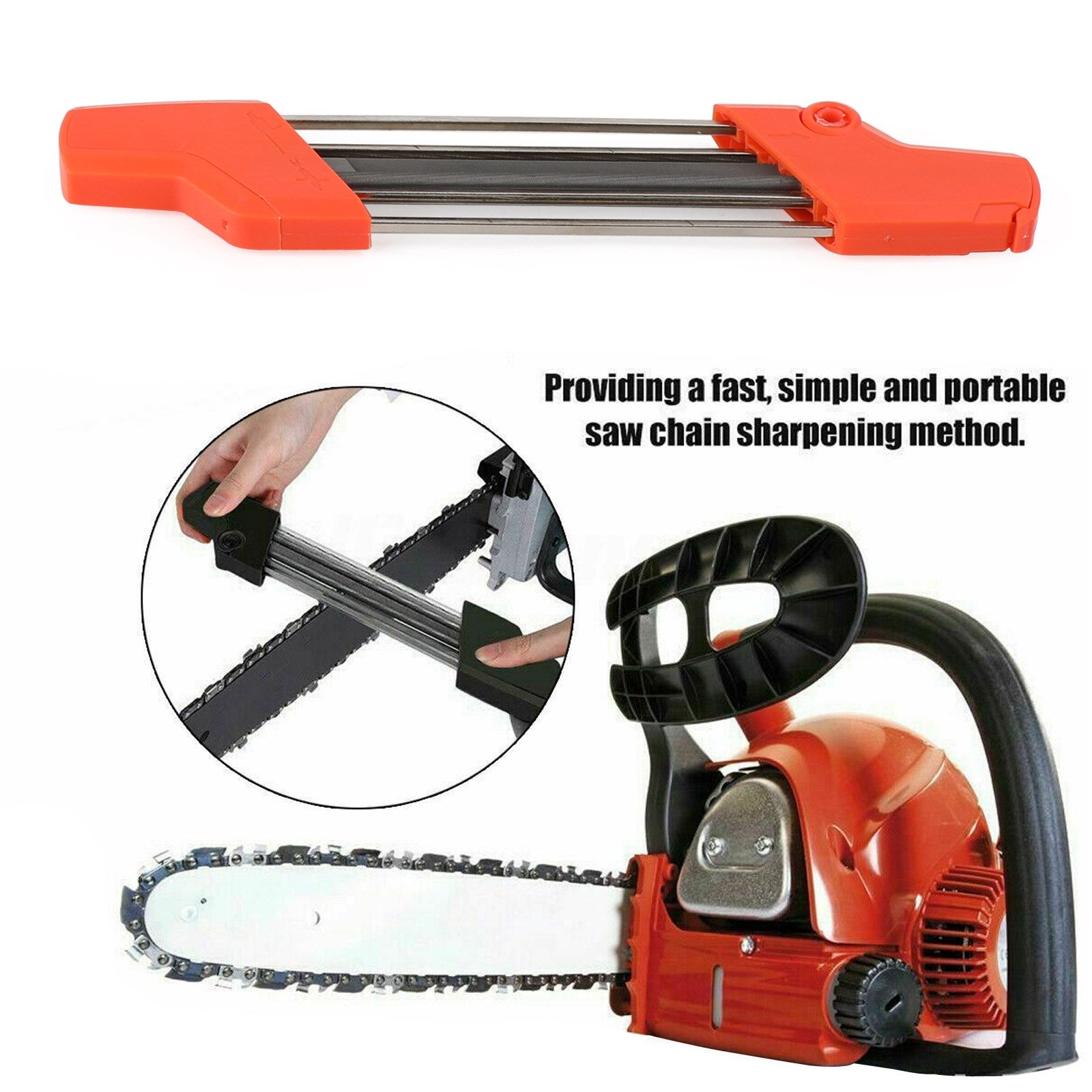 2 IN 1 Easy Chainsaw File Chain Sharpener Kits 7/32 5.5mm Fit Stihl 3/8"P 404"