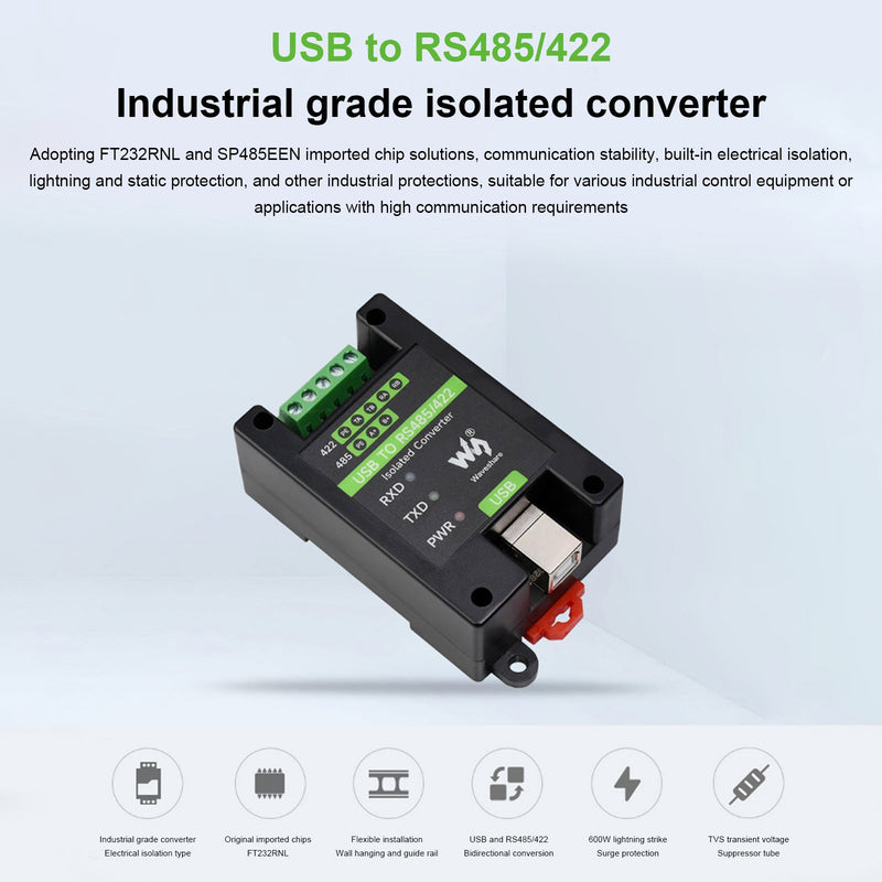 Industrial Grade Isolated Converter Usb To Rs485rs422 Multi Protectio 2573