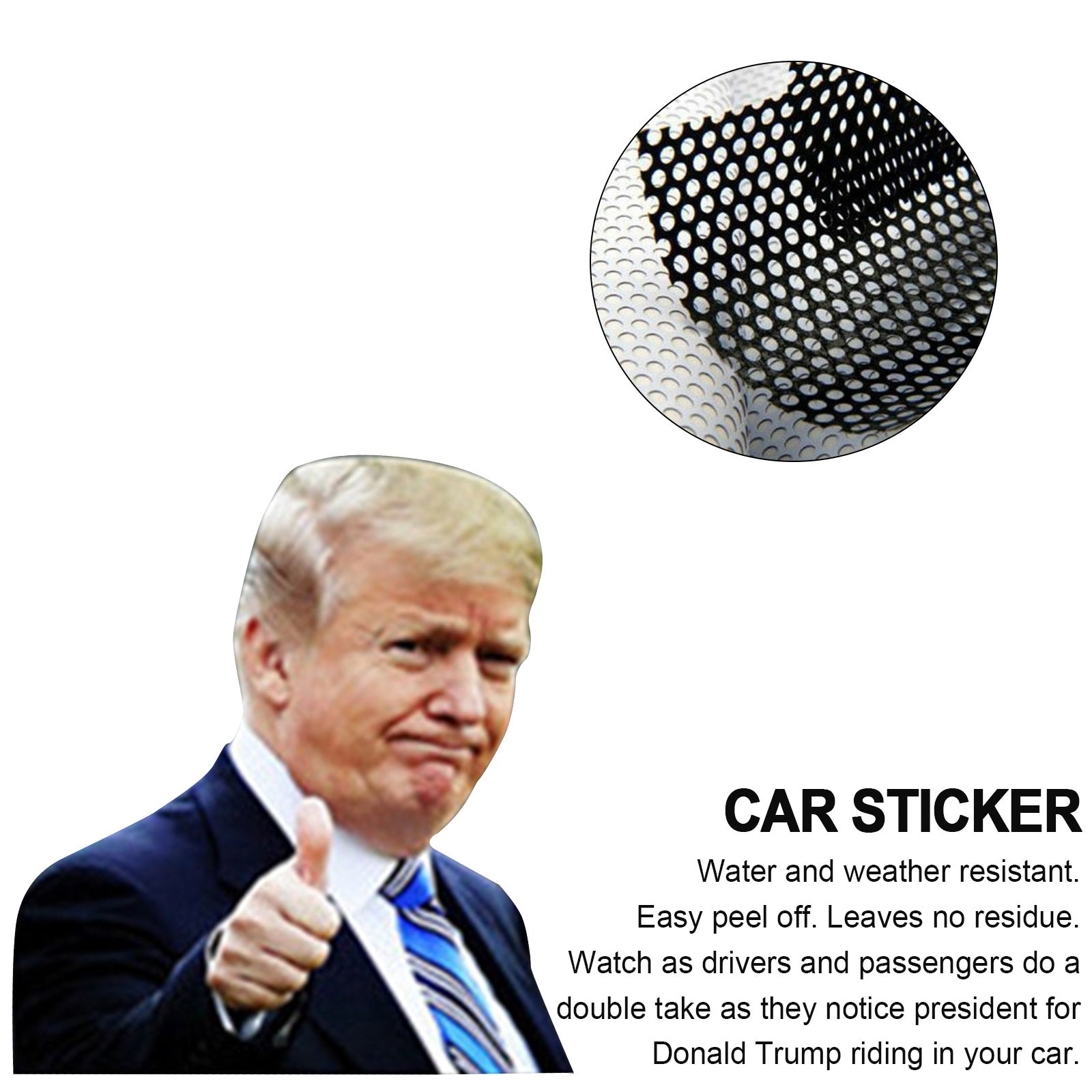 2020 Car Person Sticker Trump Presidential Election Passenger Side Window Right