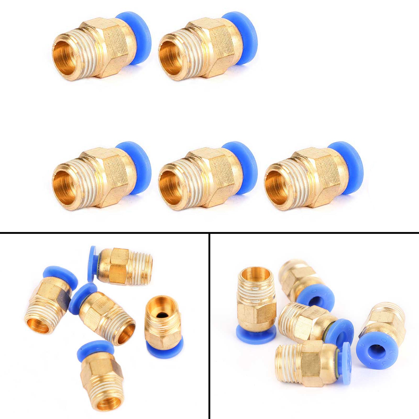 10x Pneumatic 6mm Tube X 1/8" NPT Male Connector Push In To Air Connect Fitting