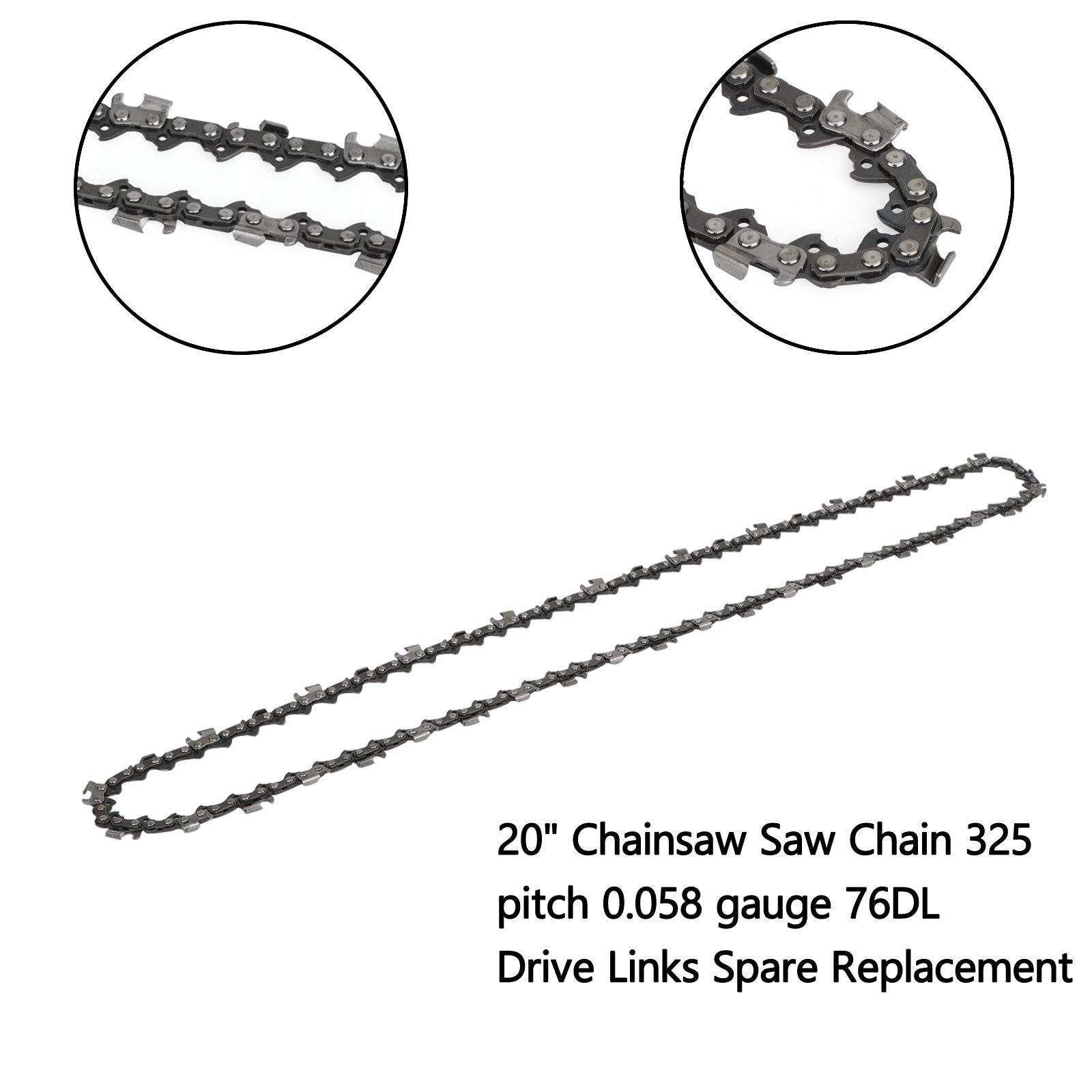 20'' Chainsaw Saw Chain 325 pitch .058 gauge 76DL Drive Links Spare Replacement