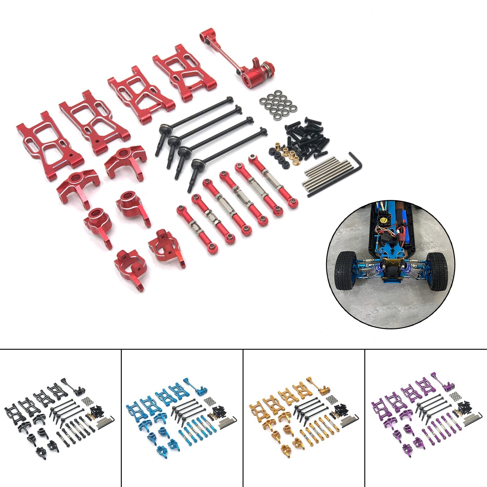 Upgrade Metal Parts For Wltoys 1:14 144001 1/12 124017 RC Car Swing Ar