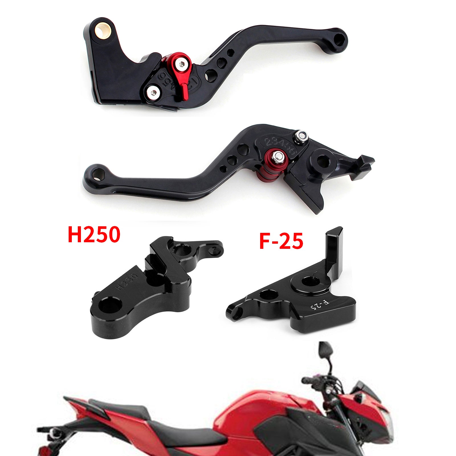 Palanca de freno de embrague corto para Honda CB500F CBR500R 13-15 CBR300RR CB300F 14-16 genérico