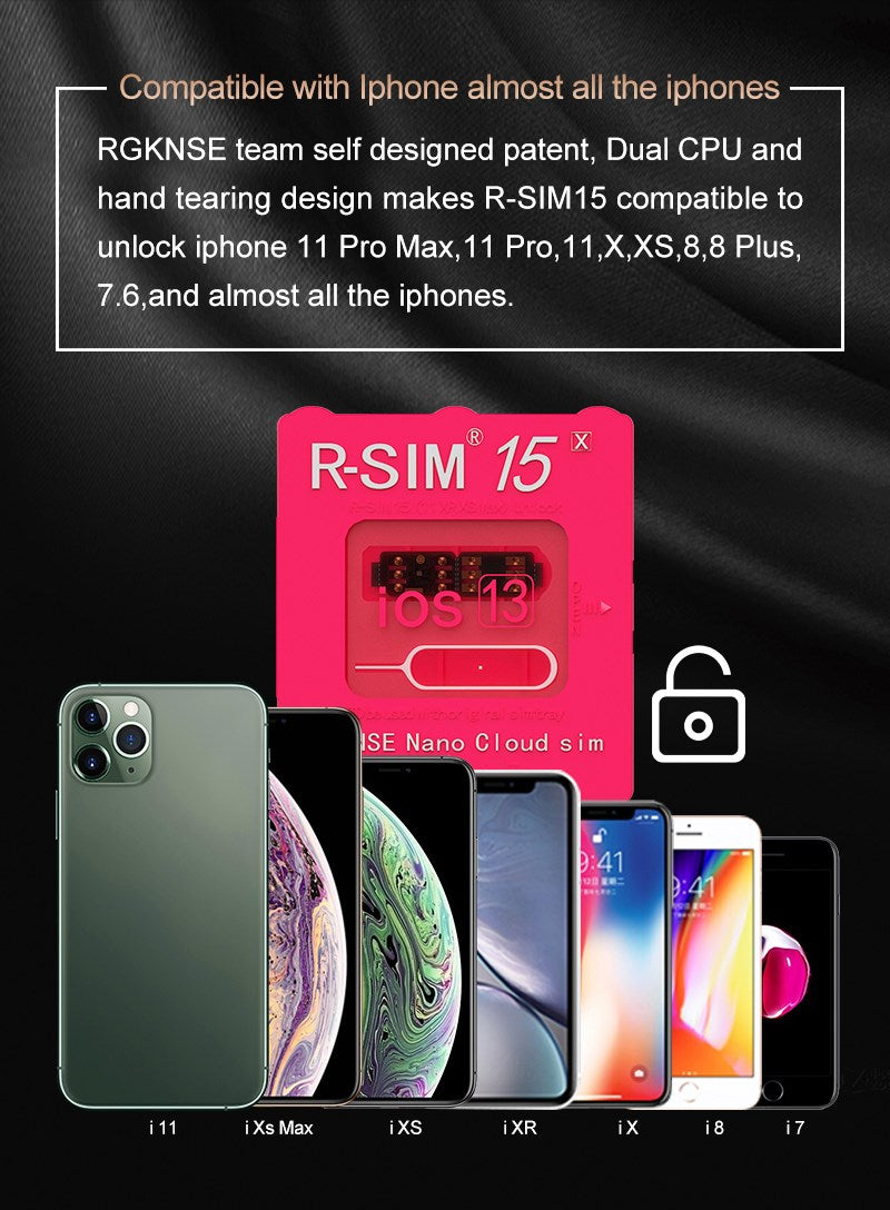 ترقية بطاقة فتح RSIM-15 Nano لهاتف iPhone 13 Pro X XS Max 8 iOS 14.7