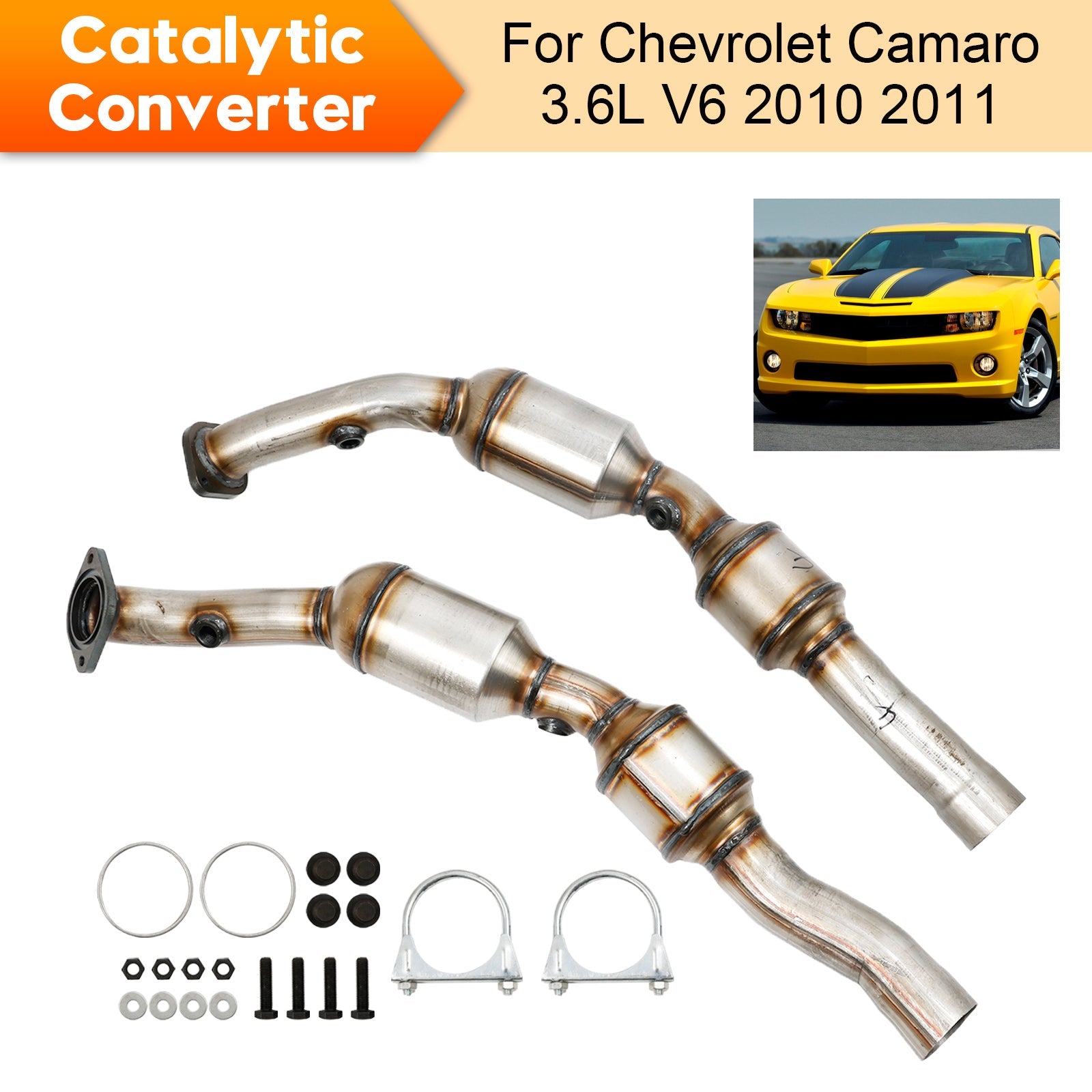 Catalytic Converter Bank 1 and 2 For Chevrolet Camaro 3.6L V6 2010 2011