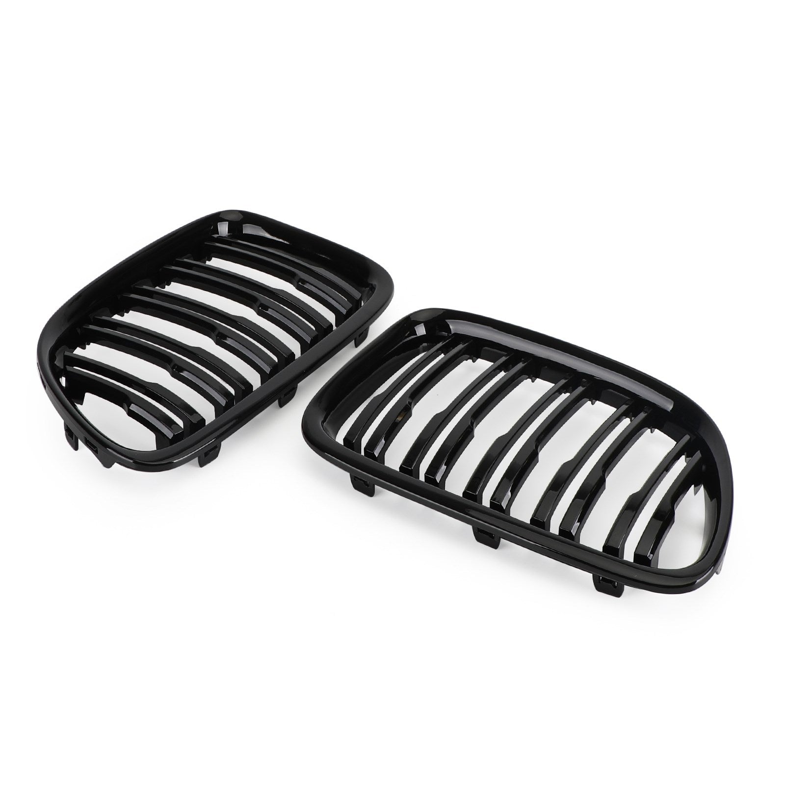 Gloss Black Dual Slats Front Hood Kidney Grill Grille Fit BMW X1 E84 2009-14 SUV Generic