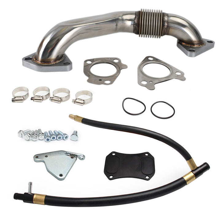 2011-2015 GMC Chevy 6.6L Duramax Diesel EGR Delete & Cooler Race Kit w/ Up pipe