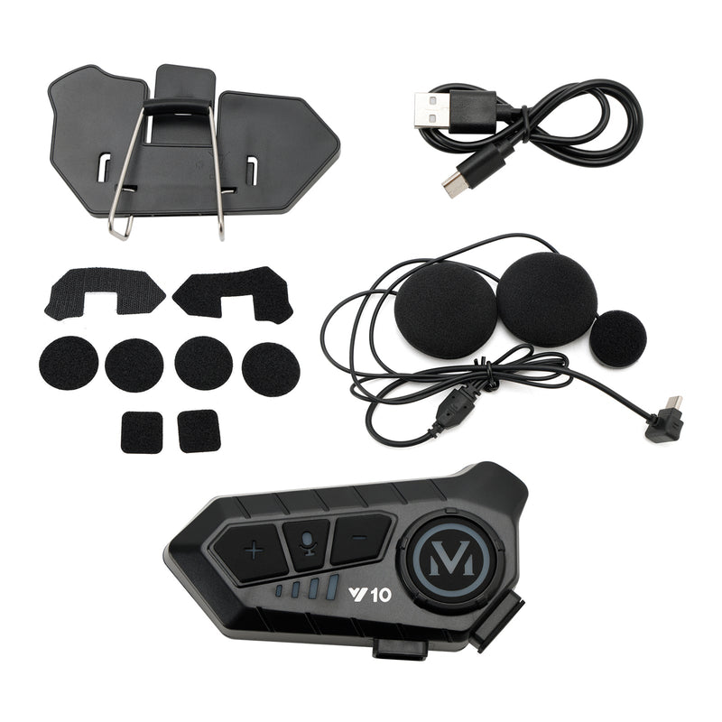 Auriculares universales con Bluetooth para casco, reproductor de altavoz, color negro, para motocicleta