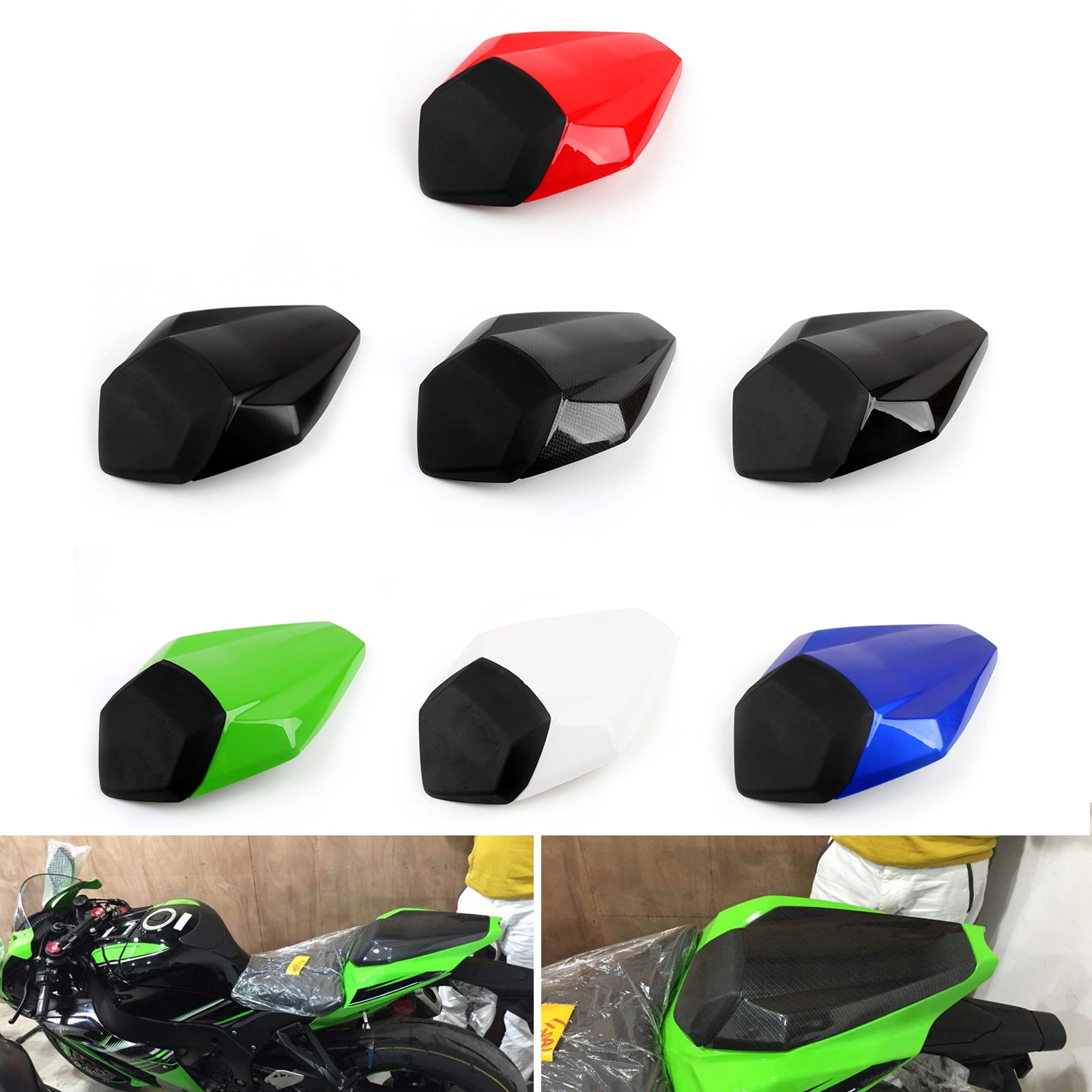 Cubierta de asiento trasero para Kawasaki Nijia ZX10R (2016) 7 colores genéricos